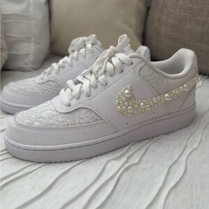 Nike Court Vision Low Next Nature Lace Bridal Wedding Sneaker